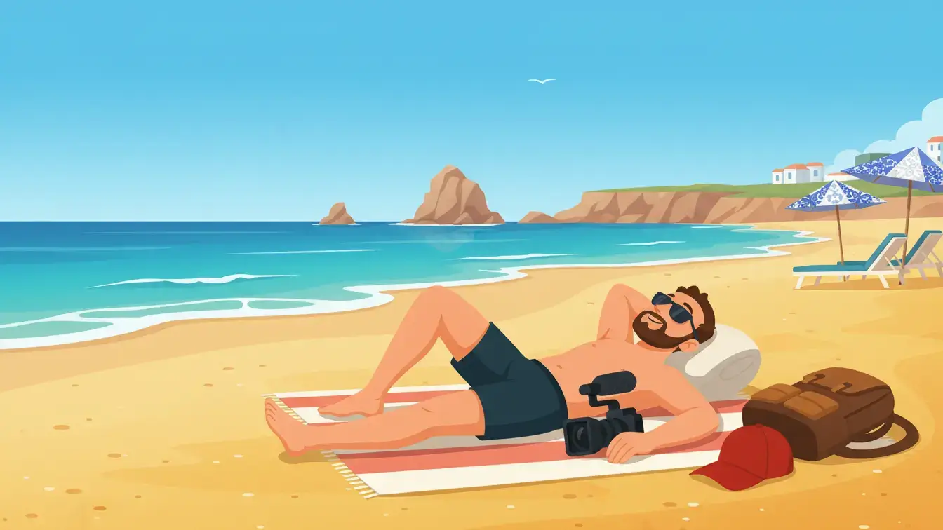 Ben lying on a beach representing passive income and exemption under the regime